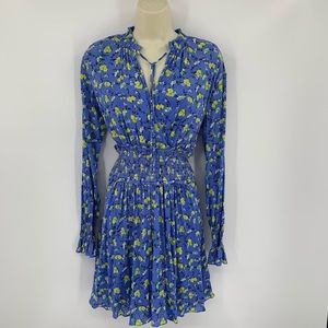 DVF Henrietta Ditsy vines blue floral romper new S